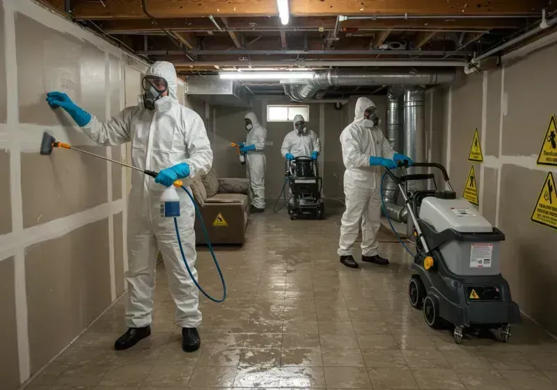 Basement Moisture Removal and Structural Drying process in Centreville, VA